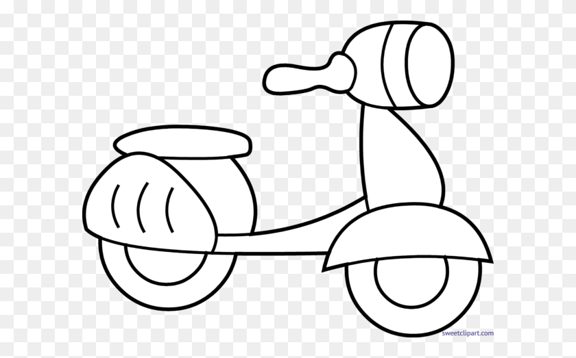 600x463 All Clip Art Archives - Scooter Clipart Black And White
