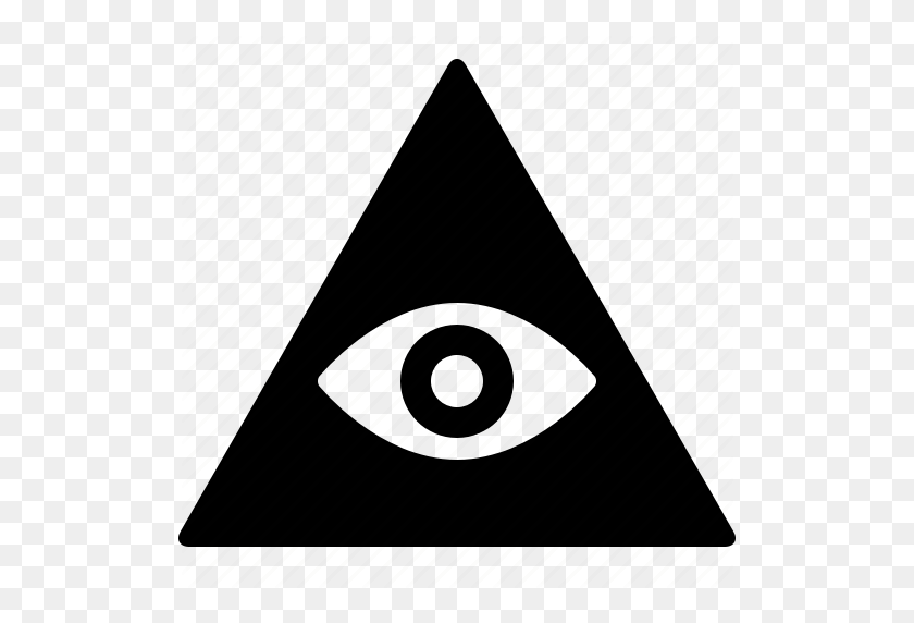 512x512 All, Eye, Freemansonry, Freemason, Illuminati, Providence, Seeing Icon - Illuminati Symbol PNG