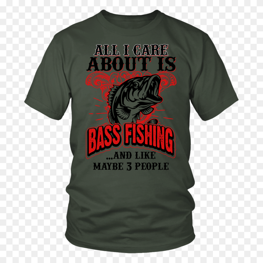 1000x1000 Футболка All I Care About Is Bass Fishing - Bass Fish Png