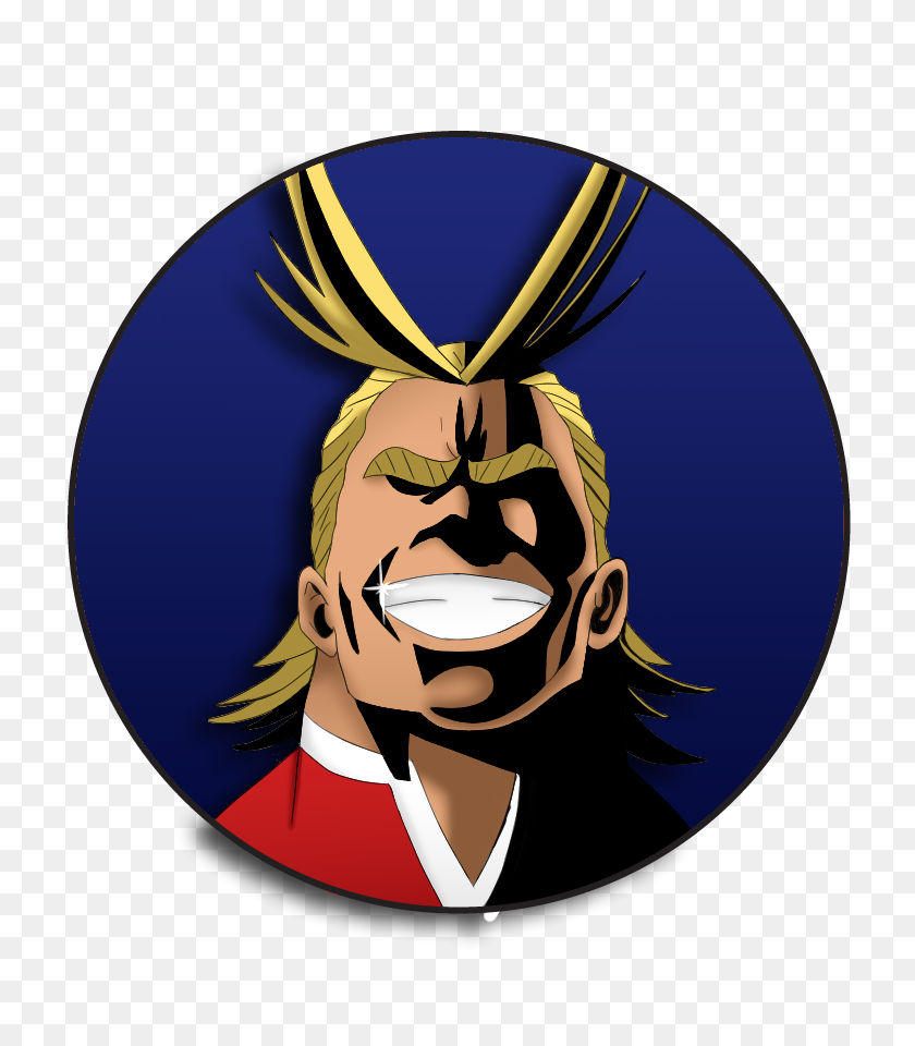 771x900 All Might From My Hero Academia On A Or Pin Back Button - All Might PNG