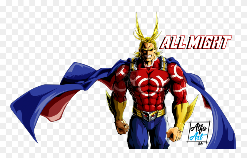 1024x628 All Might Ilustracion Vectorial - All Might Png