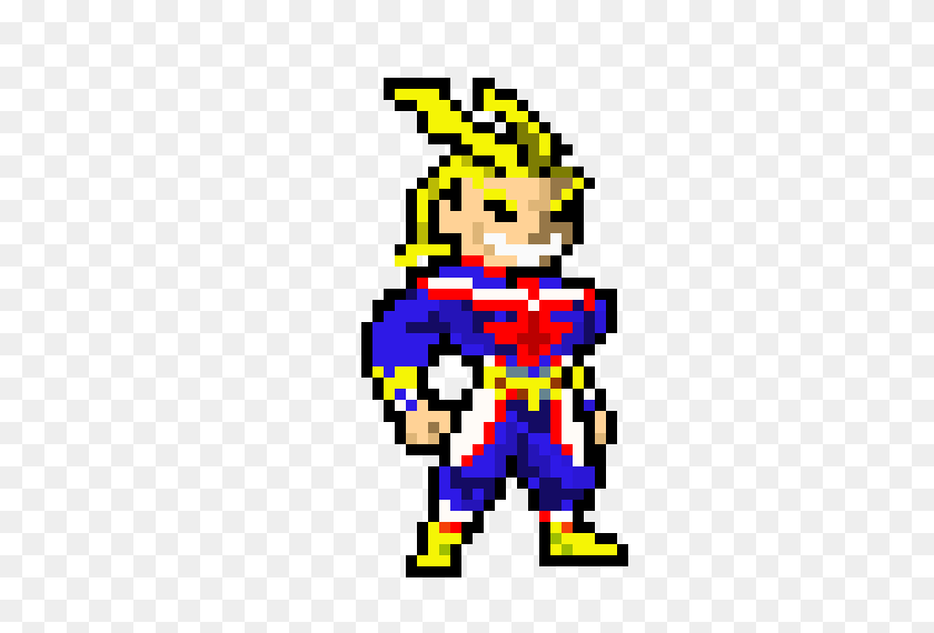 390x510 All Might Pixel Art Maker - Todo Might Png
