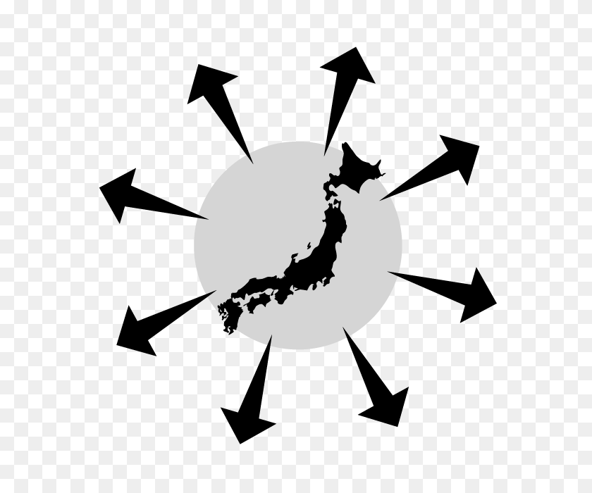 640x640 Простые Графические Иллюстрационные Материалы По Всей Японии - Клипарт С Картой Японии