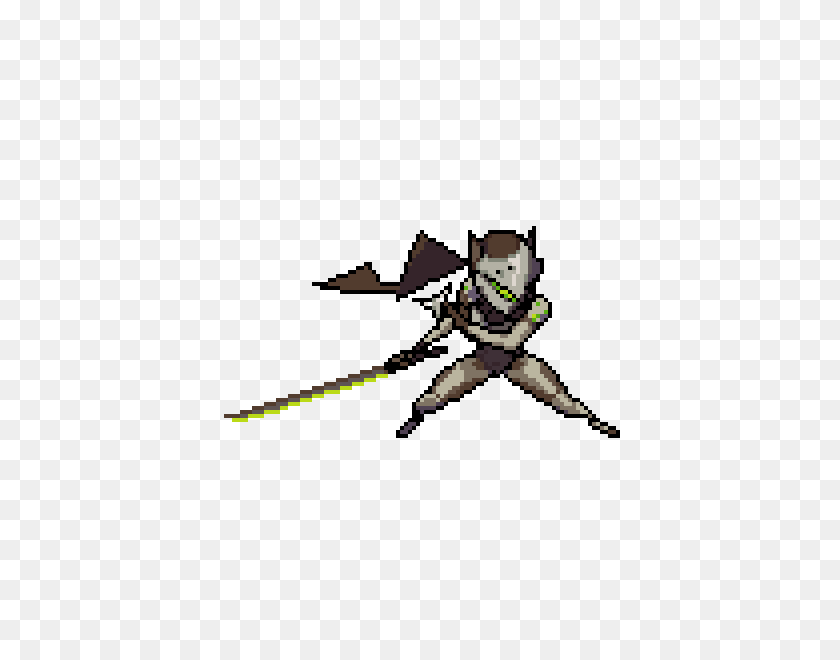 600x600 All Overwatch Pixel Sprays Transparent Format In Game - Genji Head PNG