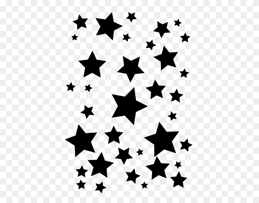 424x600 Todas Las Estrellas De La Moda De Costura De Bricolaje, Negro - Fondo De Estrellas Png