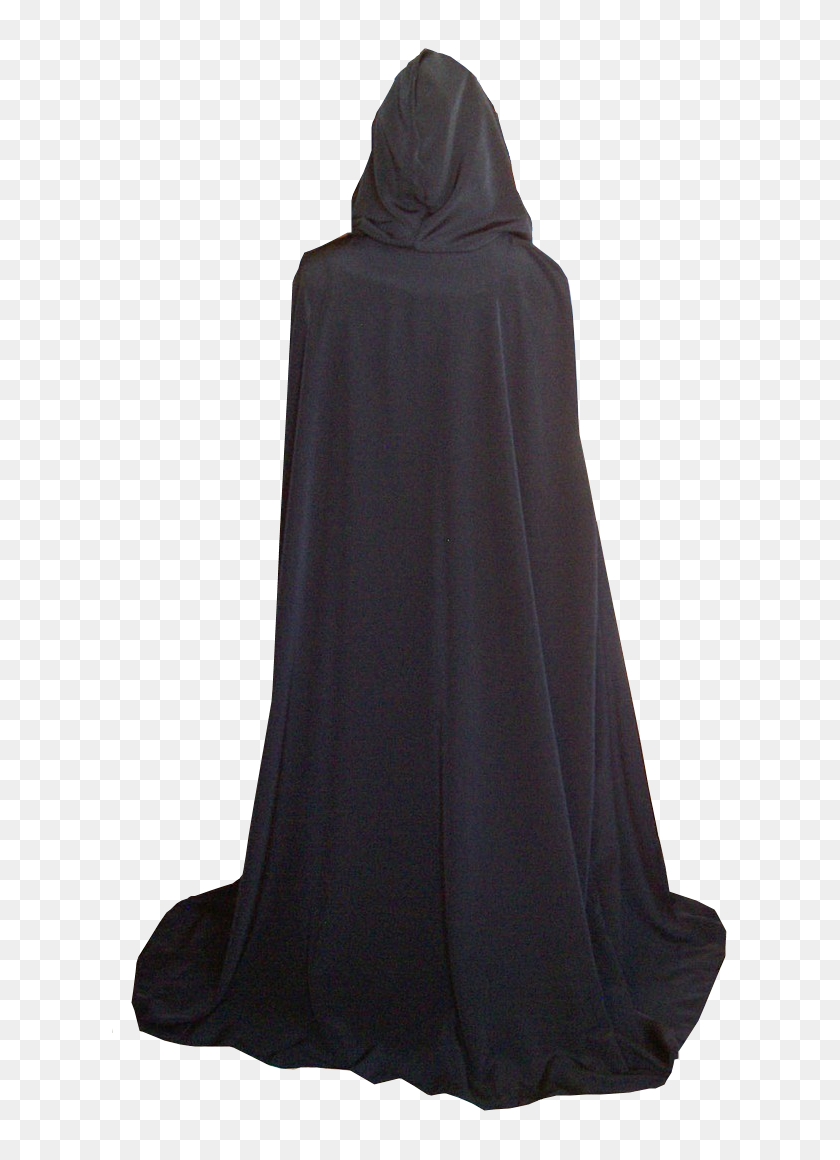 670x1100 All Sizes Black Cloak Snip - Hooded Figure PNG