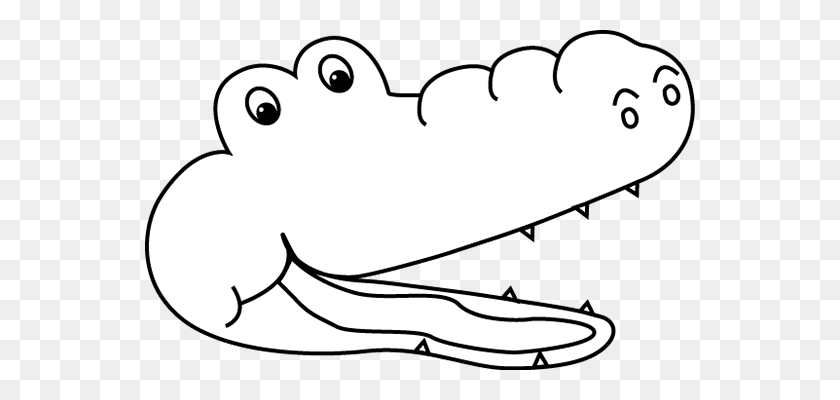 550x340 Alligator Clipart Black And White - Head Outline Clipart