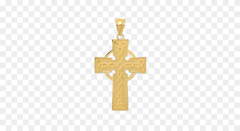 400x400 Alluring Yellow Gold Irish Cross Pendant Gracious Rose - Gold Cross PNG