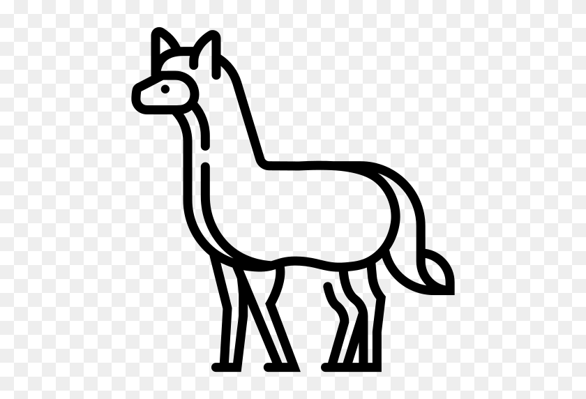 512x512 Icono De Alpaca, Animal, Llama, Mamífero, Vida Silvestre, Zoológico Free Of Zoo Line - Alpaca Png