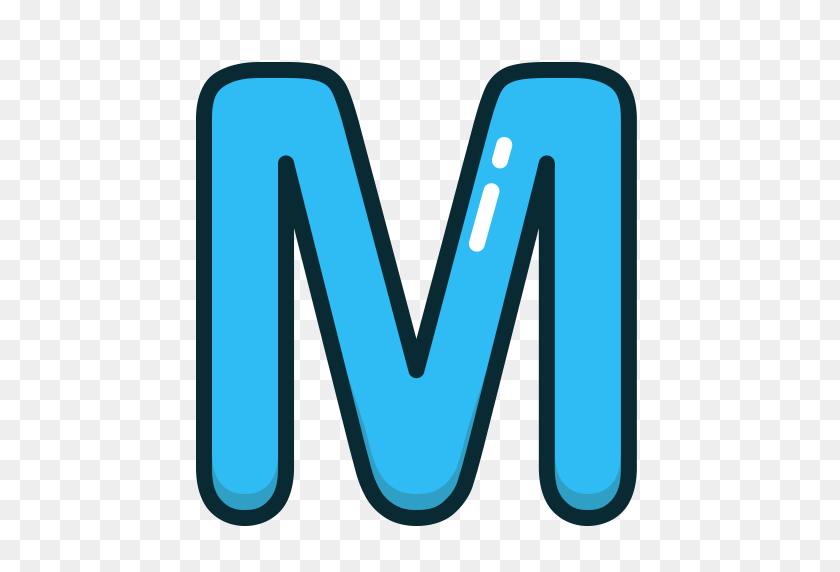 512x512 Alphabet, Blue, Letter, Letters, M Icon - Letter M PNG