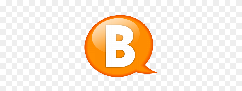 256x256 Alphabet, Letter, B Icon Free Of Speech Balloon Orange Icons - Letter B PNG