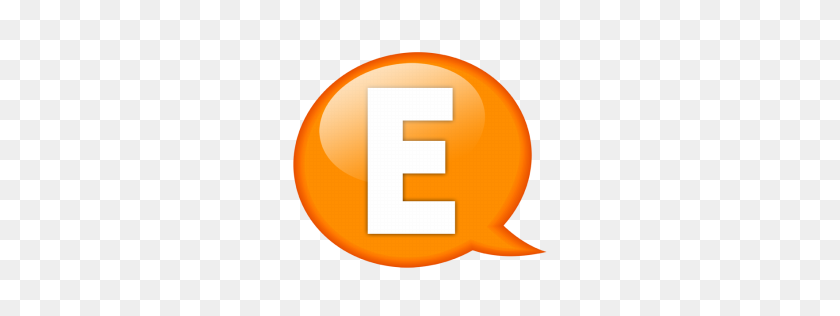 256x256 Алфавит, Буква, Значок E Без Речи Воздушный Шар Оранжевые Значки - Буква E В Png
