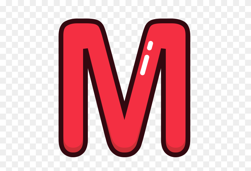 512x512 Alphabet, Letter, Letters, M, Red Icon - Letter M PNG