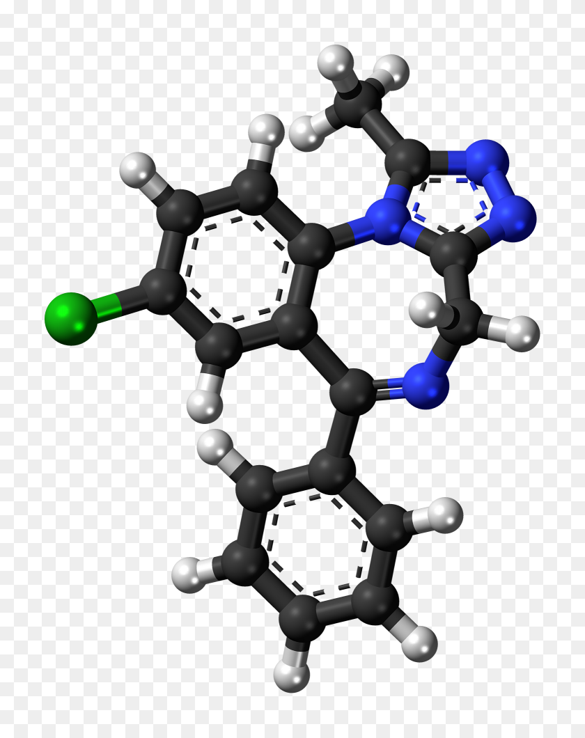 1559x2000 Molécula De Alprazolam Bola - Xanax Png
