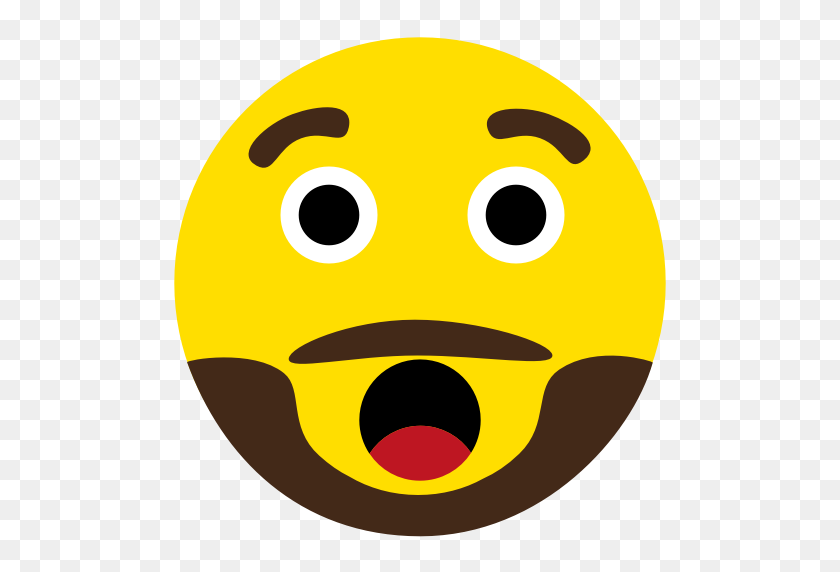 512x512 Amazed, Beard, Emoji, Face Icon - Emoji Enamorado PNG