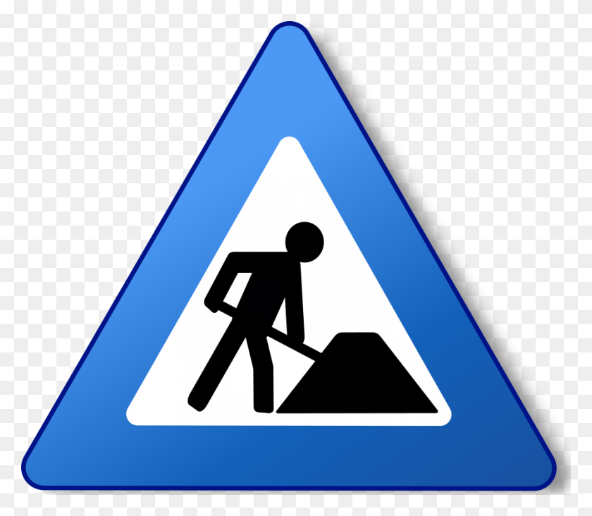 891x768 Ambox Warning Blue Construction - Construction Sign PNG