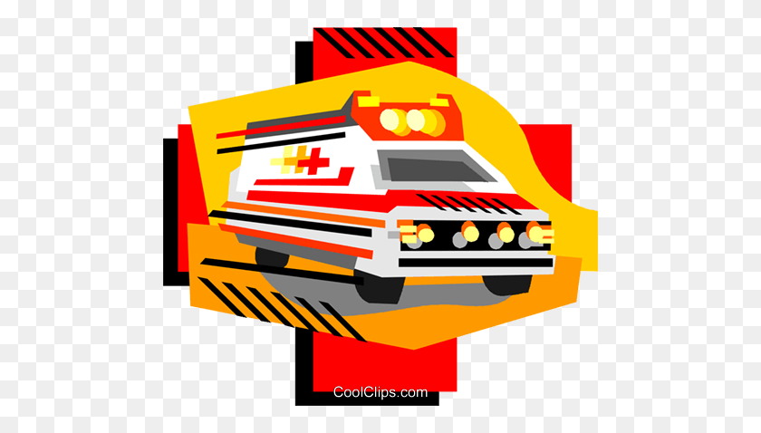 480x418 Ambulancia, Vehículos De Emergencia Royalty Free Vector Clipart - Ambulance Clipart