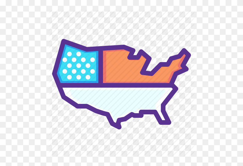 512x512 Estados Unidos, Estadounidense, Bandera, Día De La Independencia, Mapa De Julio, Estados Unidos - Bandera Estadounidense Png Transparente