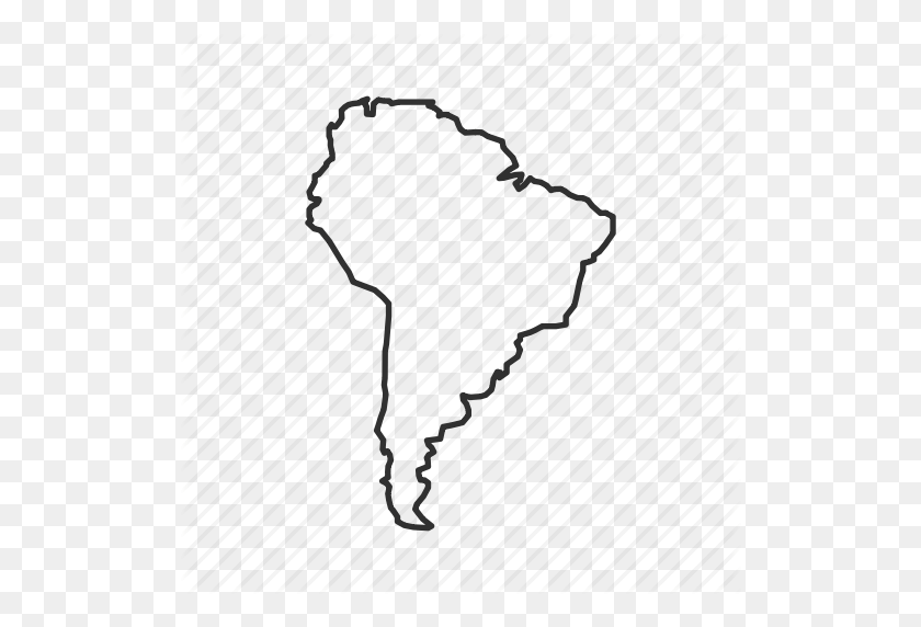 512x512 America, Borders, Continents, Geography, Map, South America, World - South America PNG