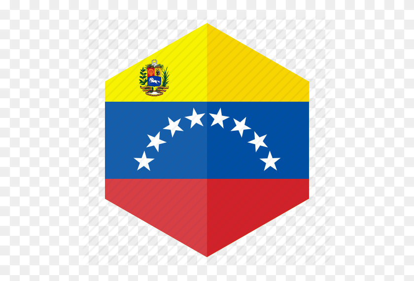 512x512 América, País, Diseño, Bandera, Hexágono, Icono De Venezuela - Bandera De Venezuela Png