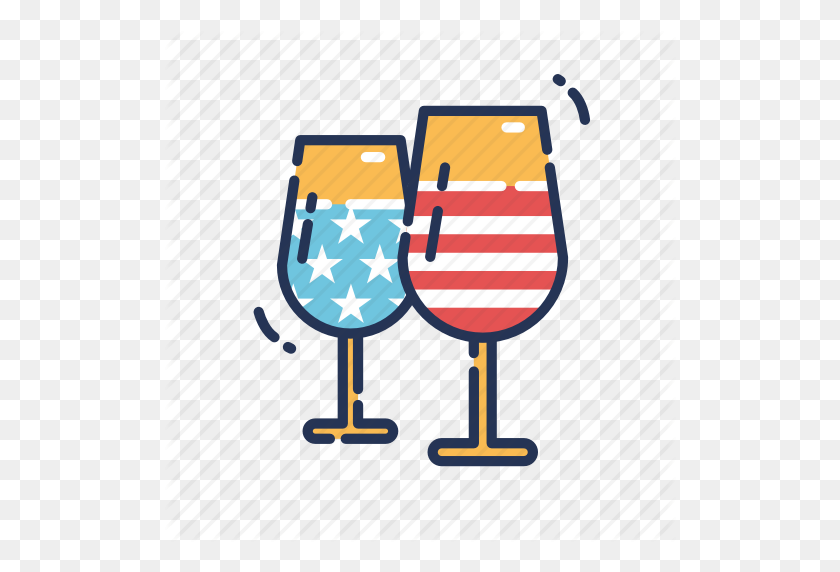 512x512 America, Drink, Fourth Of July, Glasses, Independence Day, July - July Fourth Clip Art