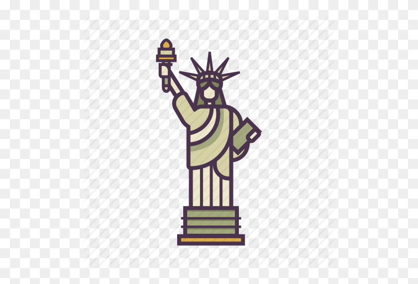 512x512 Америка, Свобода, Достопримечательность, Памятник, Статуя Свободы, Значок Путешествия - Статуя Свободы Png