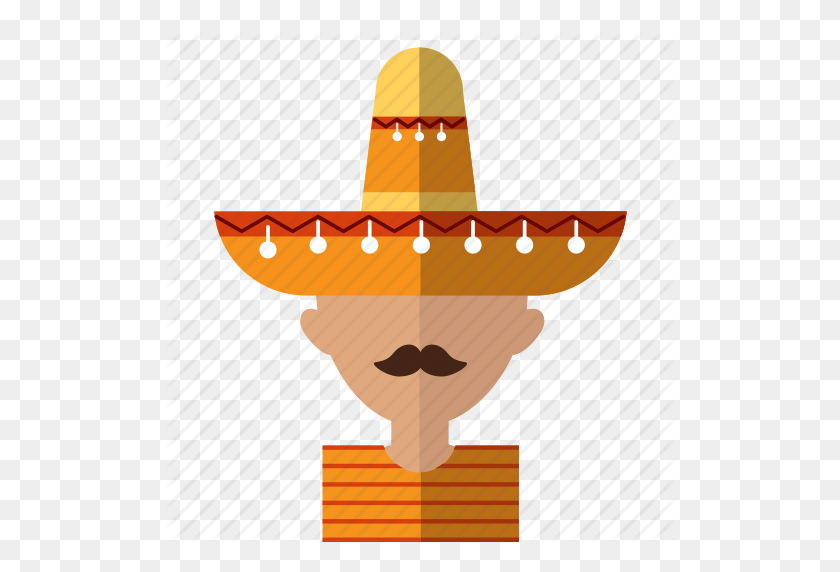 512x512 Americano, Avatar, Latino, Hombres, Mexicano, Icono De Sombrero Mexicano - Sombrero Mexicano Png