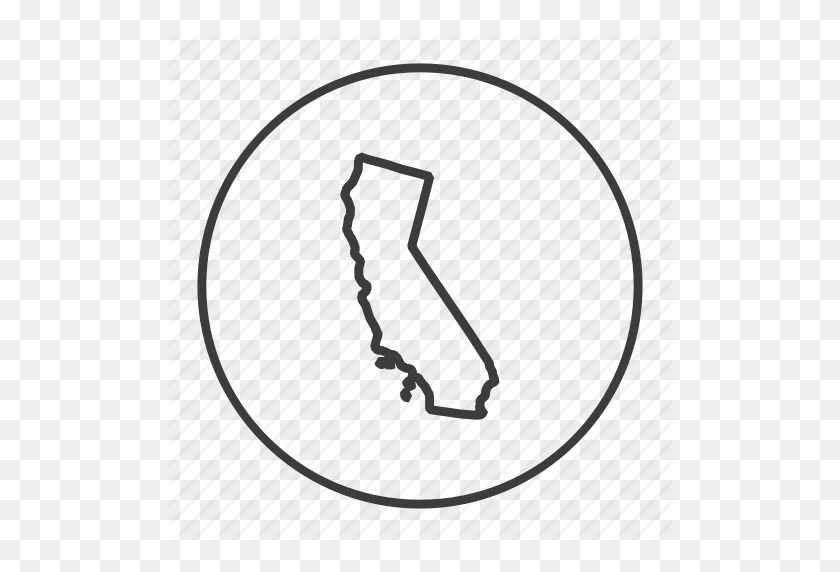 512x512 Estadounidense, California, Ubicación, Mapa, Navegación, Estado, Estados - Estado De California Png