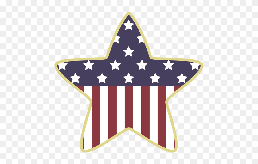 500x475 Американский Праздник День Независимости. Старый Флаг Клипарт - Патриотические Звезды Клипарт