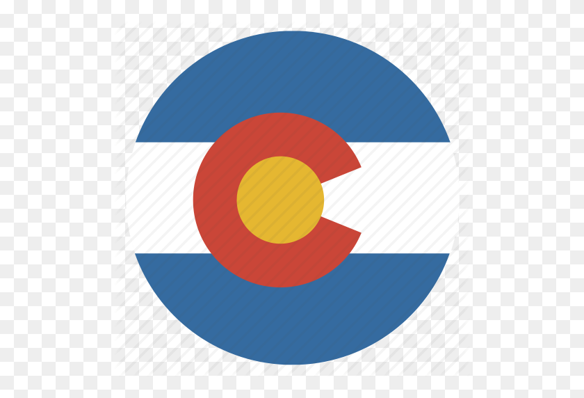 512x512 Американский, Круг, Круговой, Колорадо, Флаг, Значок Штата - Флаг Колорадо Png
