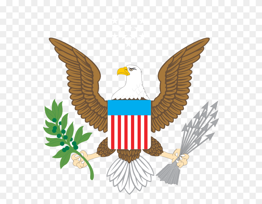 564x596 American Eagle Clip Art - Eagle And Flag Clipart