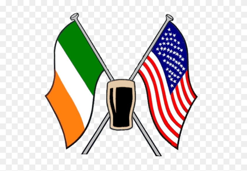600x522 American Flag And Irish Cut Guinness Free Images - Ireland Flag PNG