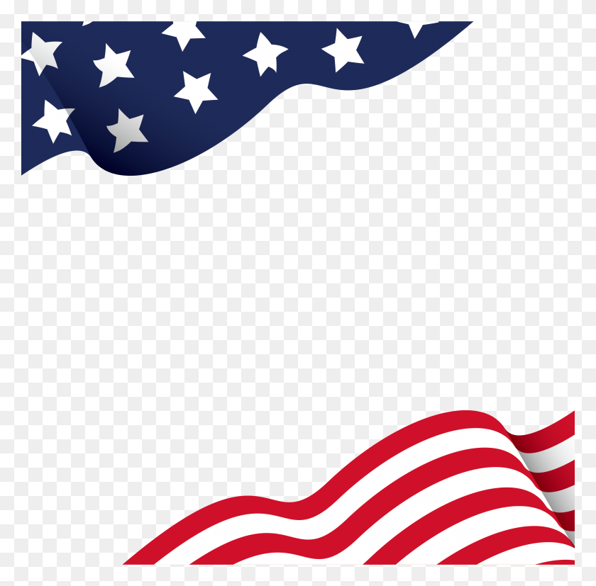 3785x3723 Fronteras De La Bandera Estadounidense - Clipart Gratuito Del Día De La Independencia