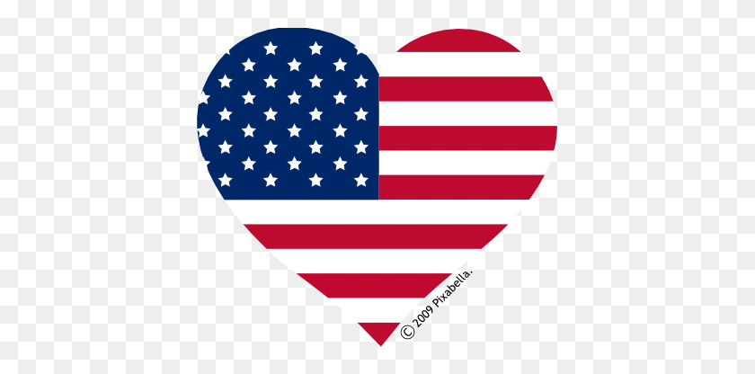 403x356 Американский Флаг Клипарт Сердце - Флаг Клипарт Бесплатно