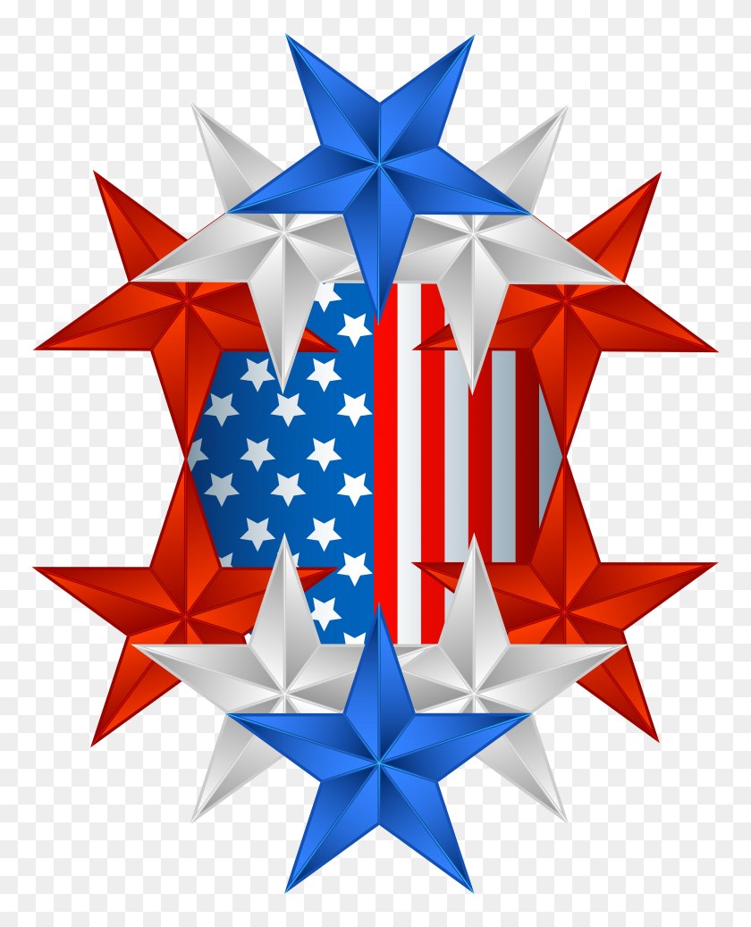 6381x8000 American Flag Clipart Christmas - American Flag Border Clip Art