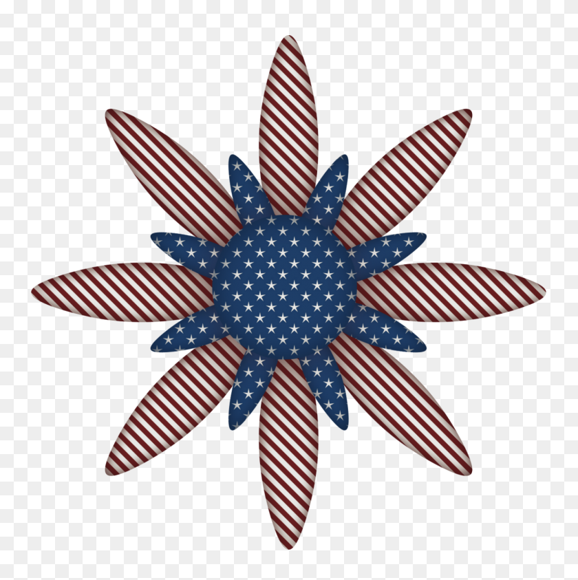 1334x1340 American Flag Clipart Flower - American Flag Border Clip Art