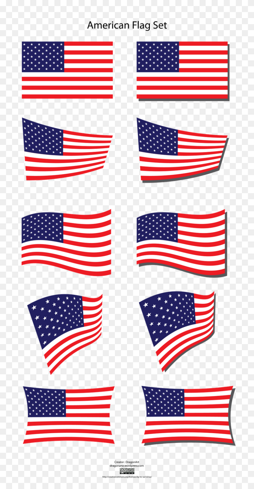 800x1600 American Flag Clipart Tiny - Us Flag Clipart PNG
