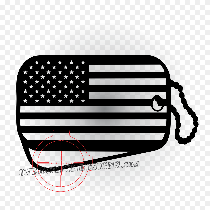 2401x2393 American Flag Dogtag - Military Dog Tag Clip Art