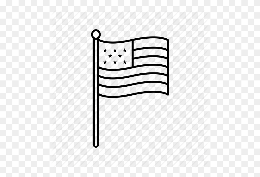 512x512 American Flag, Flag, Flag Pole, Independence, Stars, Usa, Usa Flag - American Flag On Pole PNG