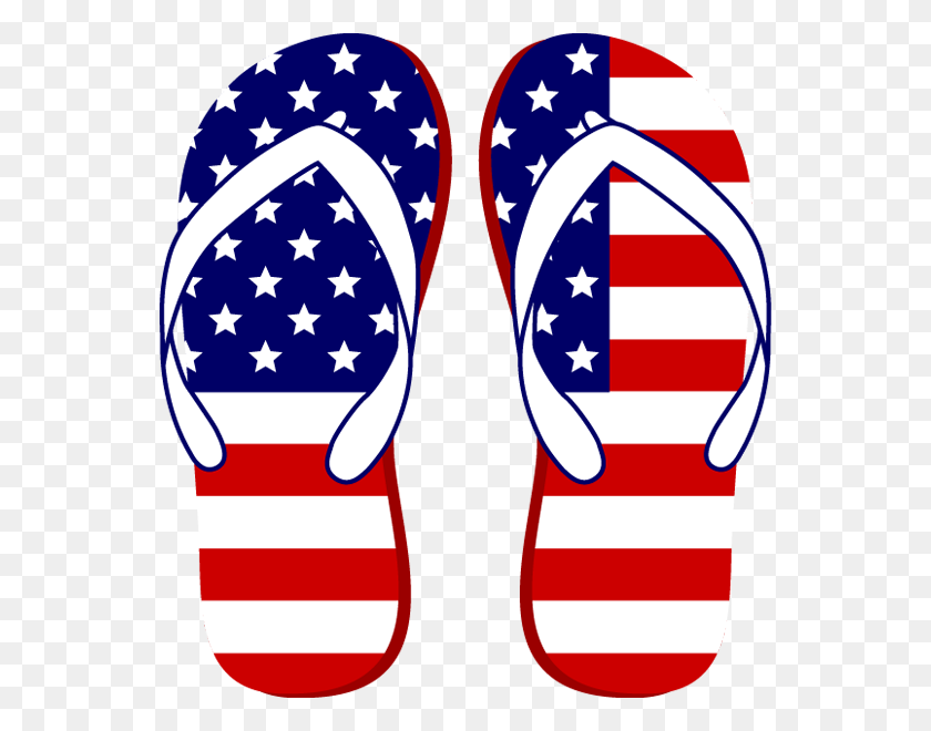 552x600 American Flag Flip Flops - Waving American Flag Clip Art