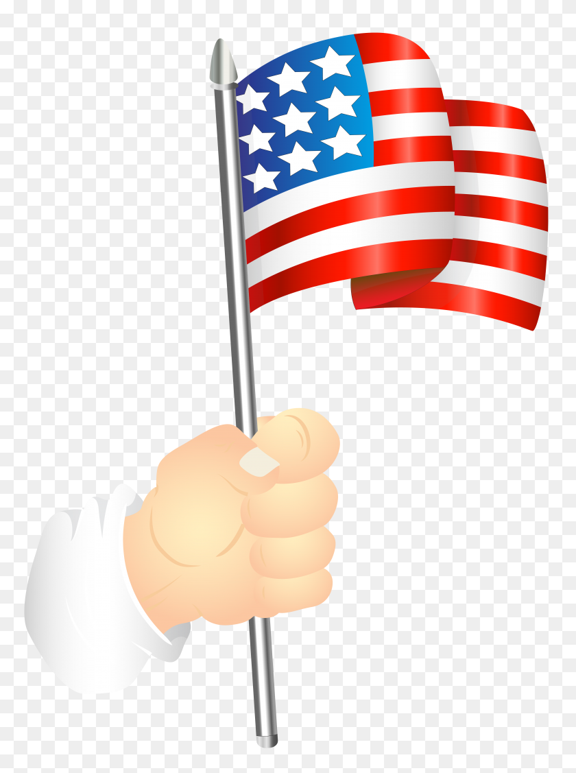 5848x8000 American Flag Hand Art - Distressed American Flag Clipart