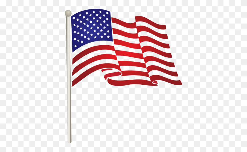 400x457 American Flag No Background - Waving American Flag PNG
