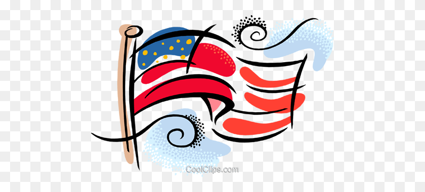 480x320 La Bandera Americana Libre De Regalías Vector Clipart Ilustración - Imágenes Prediseñadas De La Bandera Americana