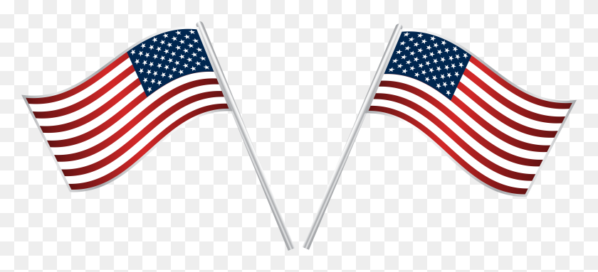 7853x3260 American Flags Clip Art - Veterans Day Images Clip Art