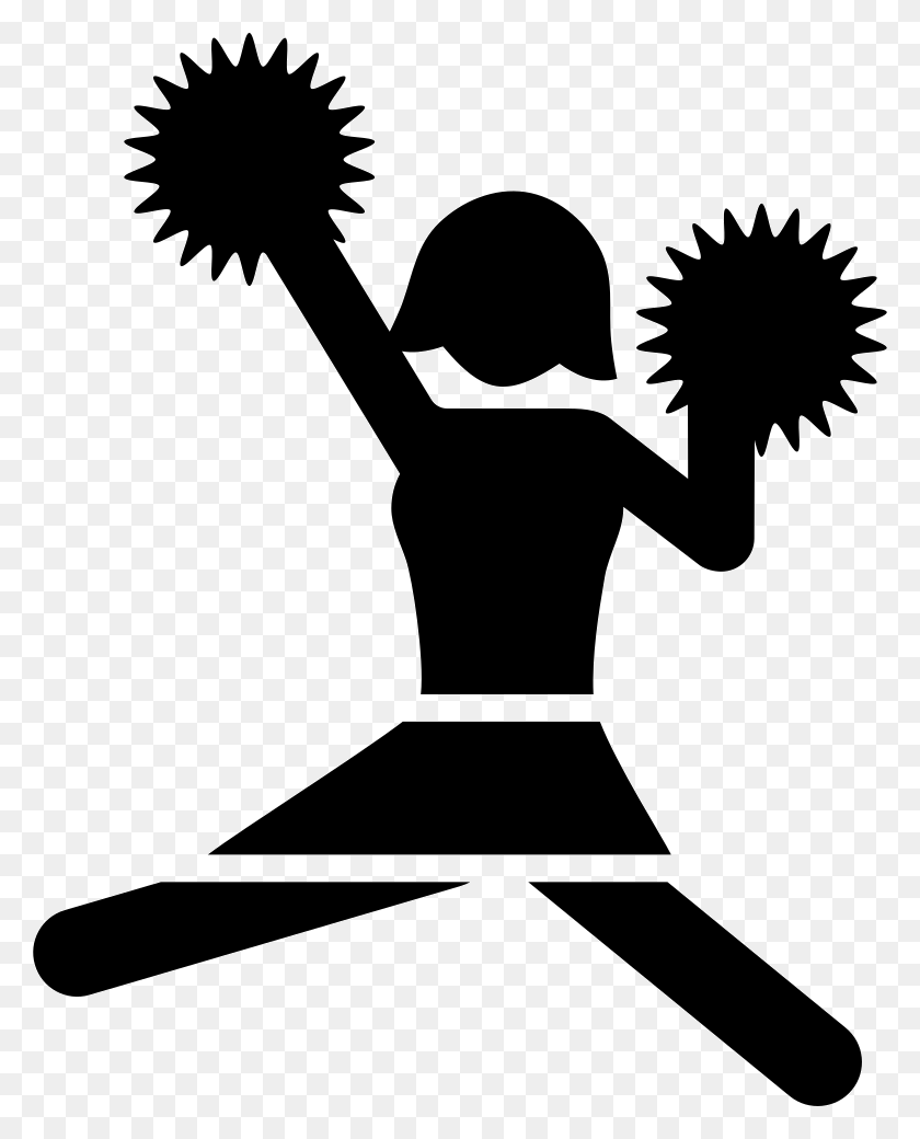 780x980 American Football Cheerleader Jump Png Icon Free Download - Football Silhouette PNG