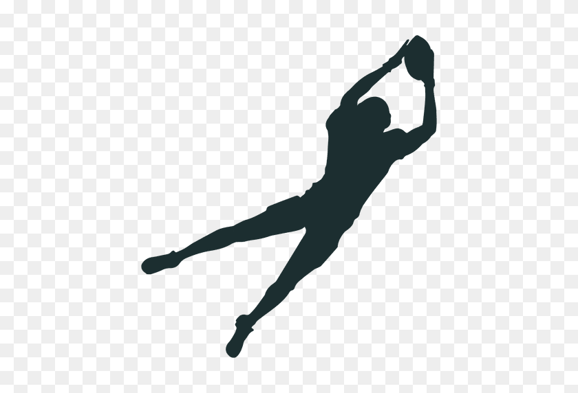 512x512 American Football Player Catch Silhouette - Football Player Silhouette PNG