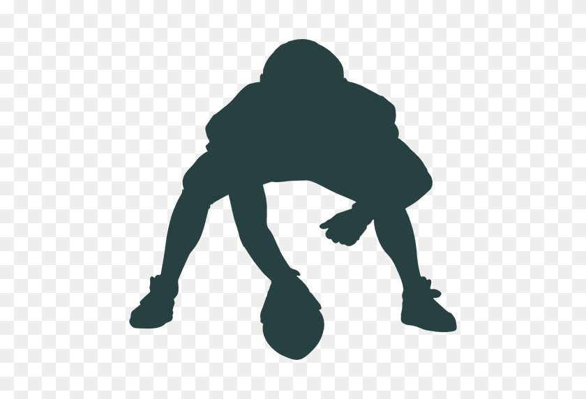 512x512 American Football Player Center Silhouette - Football Player Silhouette PNG