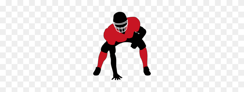 256x256 American Football Player Silhouette - American Football Player PNG