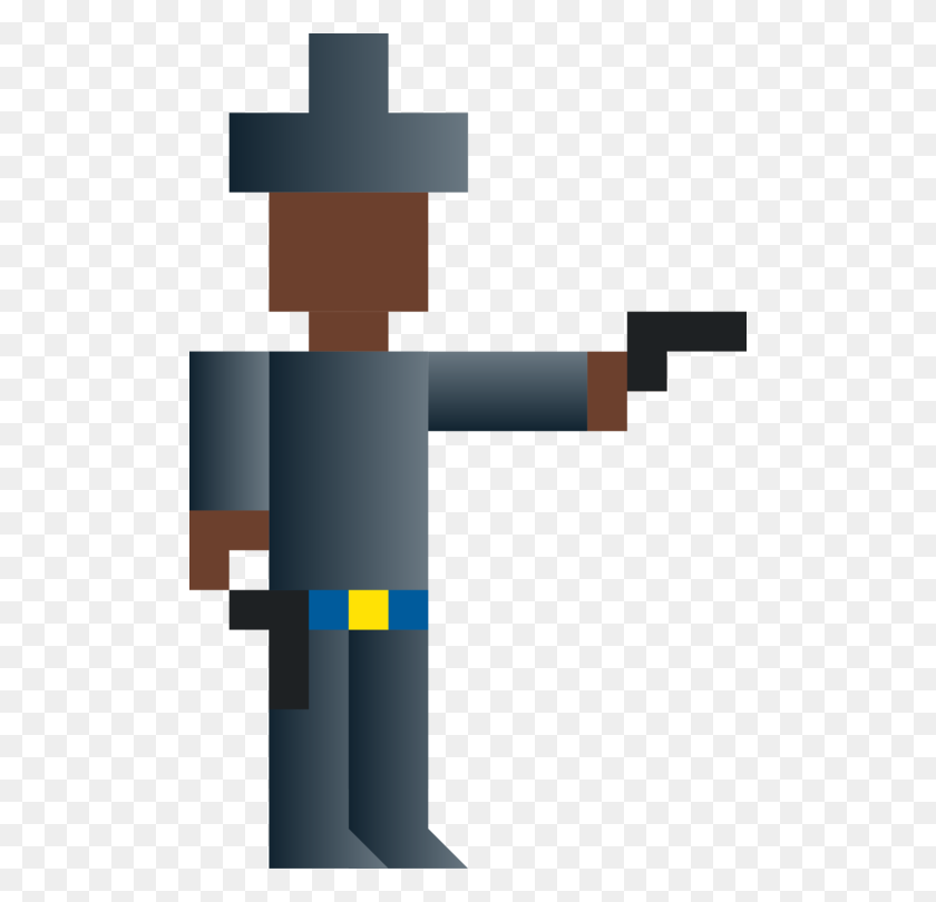 500x750 American Frontier Firearm Cowboy Action Shooting Gun Pixel Art - Western Cross Clipart