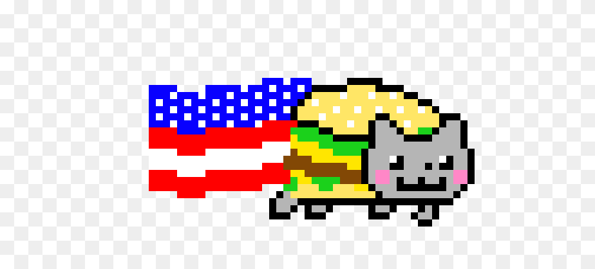 600x320 American Nyan Cat Pixel Art Maker - Nyan Cat Png